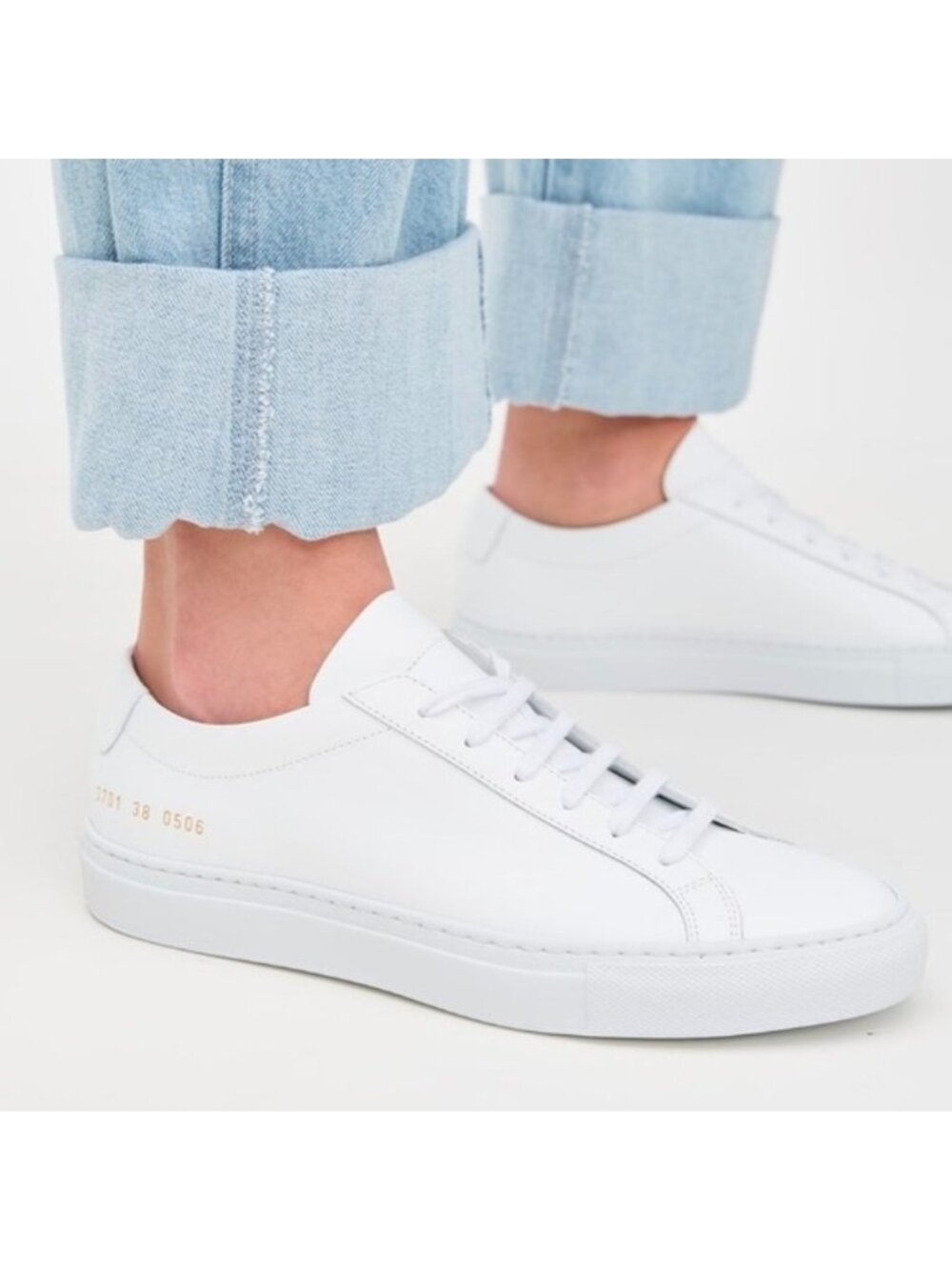 Common Projects Women Achilles Low White Leather Sneakers EU 36 Made in Italy